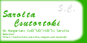 sarolta csutortoki business card